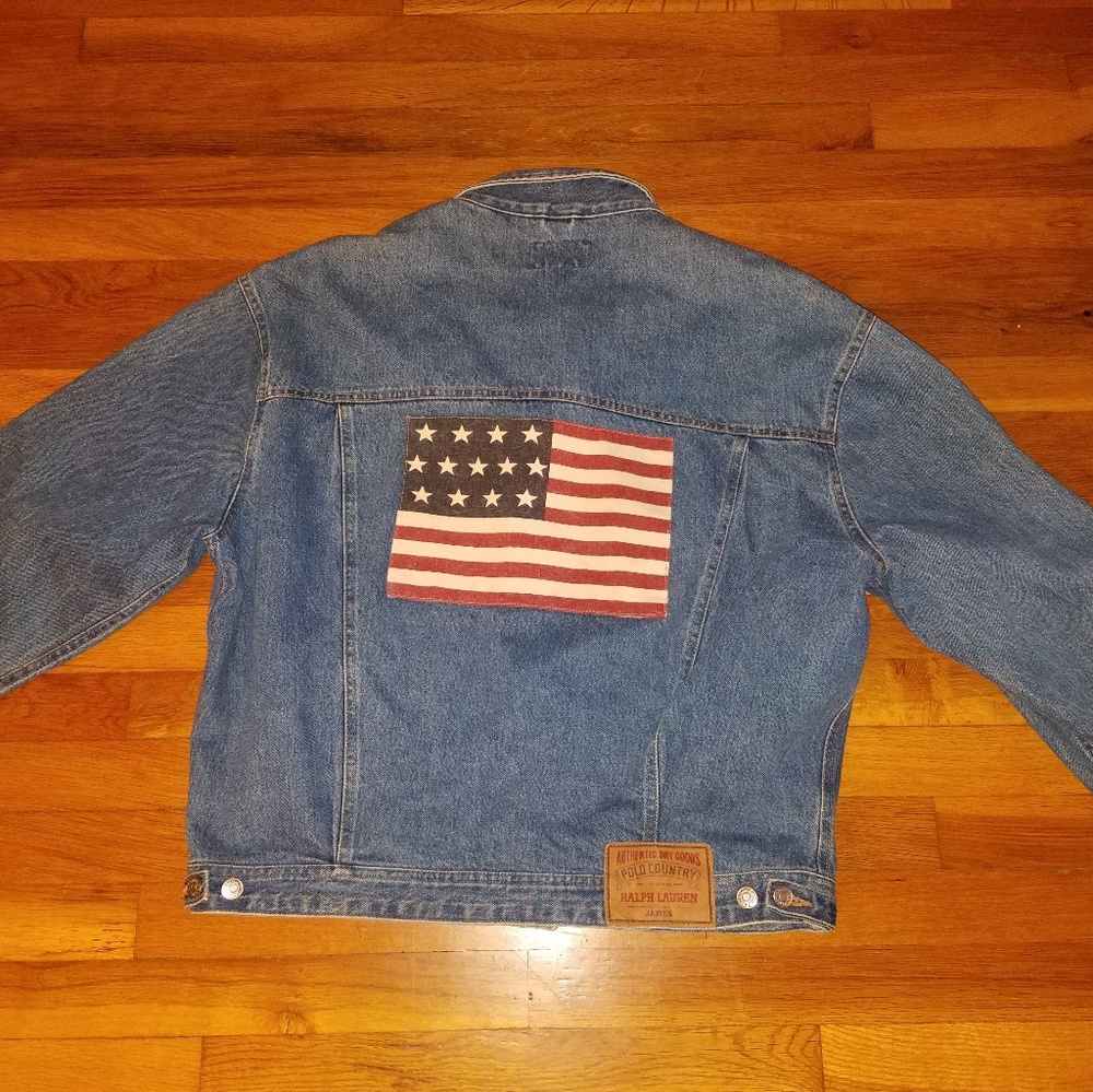 VINTAGE 90s RALPH LAUREN POLO DENIM JACKET SZ L